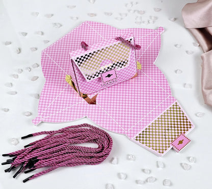 Purse shape Gift Boxes with handle Gift Paper Boxes (Pink)