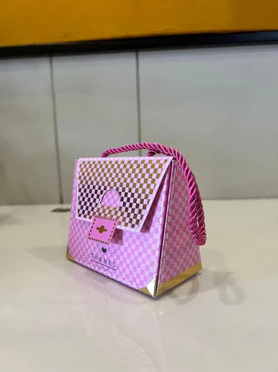 Purse shape Gift Boxes with handle Gift Paper Boxes (Pink)