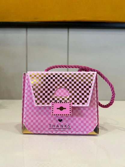 Purse shape Gift Boxes with handle Gift Paper Boxes (Pink)