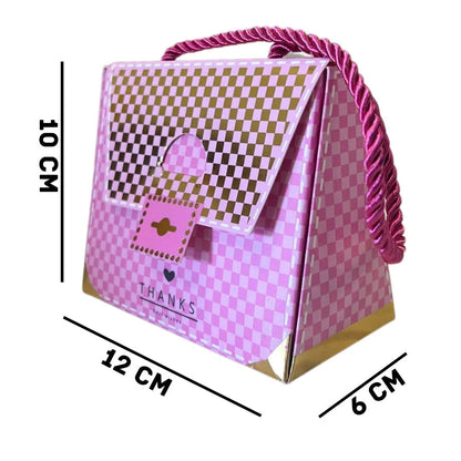 Purse shape Gift Boxes with handle Gift Paper Boxes (Pink)