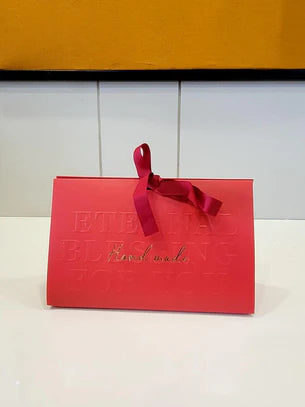 Folding Paper Box With Ribbon (Red)