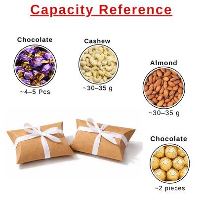 Brown Decorative Folding Paper pillow Gift Boxes For Gifting, Chocolates, Dryfruits Items