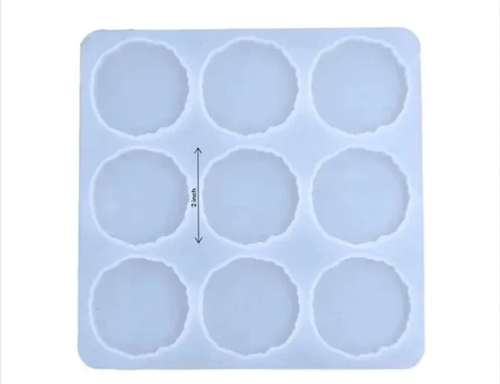 Round Agate Zigzag 2 inch 9 Cavity Silicone Mould
