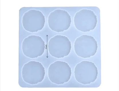 Round Agate Zigzag 2 inch 9 Cavity Silicone Mould